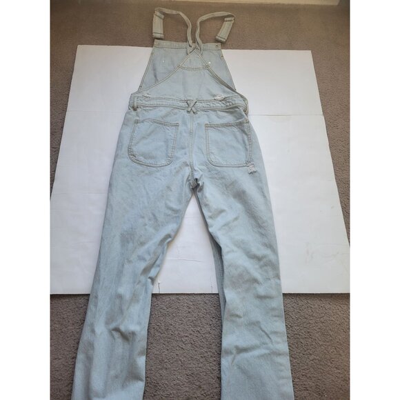 Urban Outfitter BDG Lightwash Distressed Overalls Size 31 W Casual Boho Hippie - Picture 9 of 9